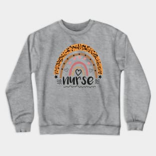 International Nurses Day Rainbow Leopard printable Gift 2021 Crewneck Sweatshirt